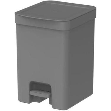 Imagem de Lixeira Dupla 12l Banheiro Cozinha Reciclagem Ou Cor Cinza, Chumbo