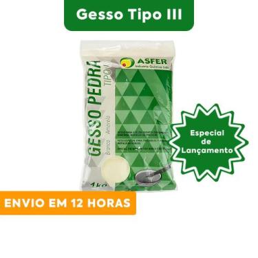 Imagem de Gesso Pedra Artesanatos Moldagens Tipo 3 Asfer Pacote de 1 Kg, 1 Unida