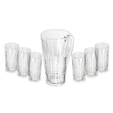 Imagem de Conjunto Jarra Com 6 Copos De Vidro Queen 1,5L e 320ML Wolff