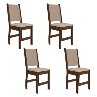 Imagem de Conjunto 4 Cadeiras para Cozinha Clara Amêndoa/Savana