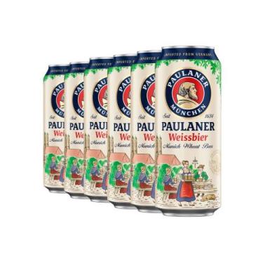 Imagem de Cerveja Alemã Paulaner Weissbier München Lata 500ml (6 Und)