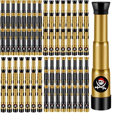 Imagem de Plastic Pirate Telescopes Bulk Kids Pirate Party Supplies Mini Pirate Spyglass for Pirate Birthday Party Costume Halloween Decoration, 3.5 to 7 Inch (100 Pcs)