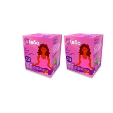 Imagem de Leão Chá Xô TPM, Kit 2 Caixas, Cereja, Morango e Baunilha, 10 Sachês por Caixa, Fonte de Zinco e Magnésio, 20g