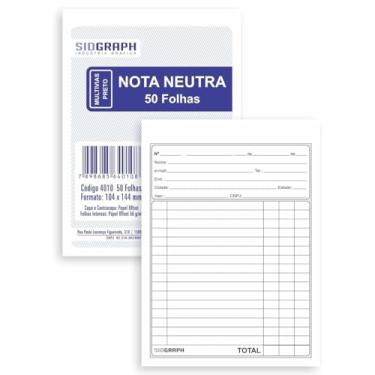 Imagem de 20 Blocos Nota Neutra Multivias 1 Via 50 Folhas