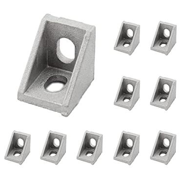 Imagem de Suporte de canto de perfil de alumínio, TTZEZE 20 x 17 x 20 mm L fixador de suporte de junta de ângulo reto, conector de suportes L para série 2020 padrão 6 mm perfil de extrusão de alumínio (suporte 2020)