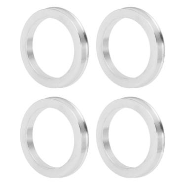 Imagem de INFINAUTO Anéis centralizados no cubo da roda do carro OD 76,1 mm para ID 58,6 mm eixo central de rodas amortecedores Hubrings liga de alumínio tom prata durável