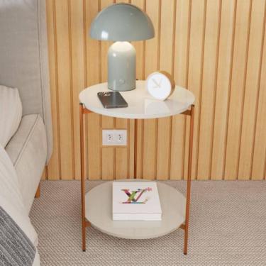 Imagem de Mesa De Apoio Lateral Morada Off White/bronze