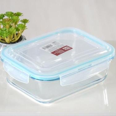 Imagem de Kit 5 Pote De Vidro Com Tampa Hermética 370ml 14,5x10x4,5 - BENE CASA