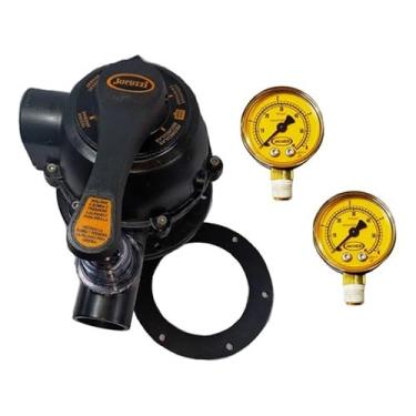 Imagem de Válvula Seletora Jacuzzi 6 Vias com Manômetros, Guarnição, kit