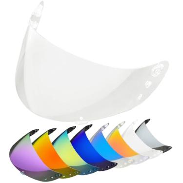 Imagem de Moontogo Viseira de capacete de motocicleta para ICON IC-04, Airframe Pro, Airmada, Airform Capacete Moto Para-brisa (Transparente)