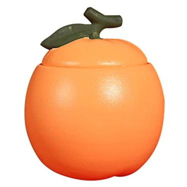 Imagem de Hemoton Pote De Cerâmica Para Doces, Biscoitos E Doces Com Tampa, Recipientes Armazenamento Alimentos Cozinha Em Formato Laranja, Lata Chá Café Açúcar