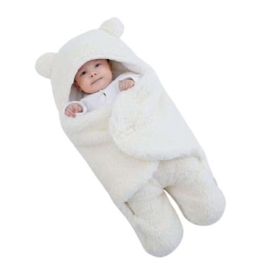 Imagem de Saco de Dormir para Bebê com Sherpa Macio 64cm – Unissex para Menino e Menina – Quentinho, Aconchegante, Térmico, Ideal para Noites Frias – Antialérgico, Seguro e Confortável (Branca)