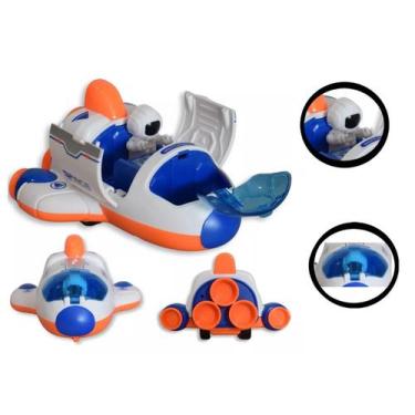 Imagem de Brinquedo Nave Foguete C Astronauta Missão Espacial Fricção - DM Toys