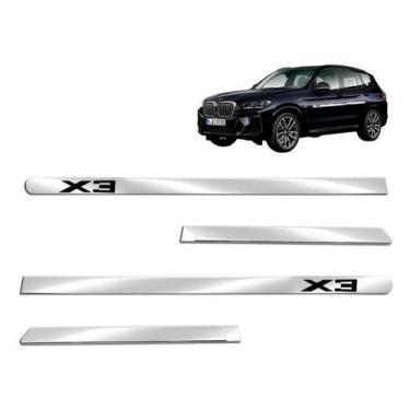 Imagem de Friso Lateral BMW X3 2011 2012 2013 Kit Largo Cromado Espelhado - Shek