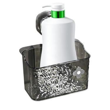 Imagem de Organizador Com Ventosa | Caixa de Armazenamento com Ventosas para Banheiro | Prateleira de Canto Ondulada com Furos para Drenagem de Água para Banheiro Cozinha Chuveiro Banheira de Vidro e Quarto