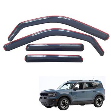 Imagem de Gldifa Protetor de chuva com viseira de janela compatível com Ford Bronco Sport 2021-2024 Defletor de vento fumê 4 peças