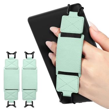 Imagem de MoKo Pacote com 2 alças de segurança para tablet Kindle eReaders Fire de 6 a 8 polegadas – Kindle/Kobo/Voyaga/Lenovo/Sony E-Book Tablet, alça de mão versátil de alta elasticidade, suporte de dedo leve