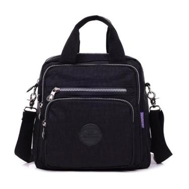 Imagem de Bolsa Mochila Feminina Nylon Com Alça Removível - Ninabag, Preto