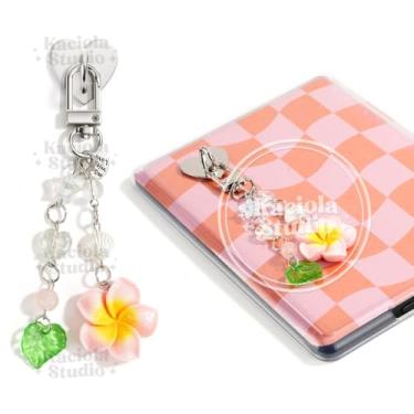 Imagem de Kaciola Correntes de berloque para Kindle, pingente floral do Havaí fofo e-reader pulseiras de telefone acessórios presente para leitores amantes de livros mulheres e homens, pingentes compatíveis com