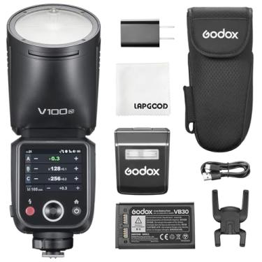 Imagem de GODOX V100 N 100Ws Com Tela Sensível Ao Toque E Cabeça Redonda, Flash Ttl Sistema X Sem Fio 2.4G, Bateria De Íons Lítio Integrada Lâmpada Modelagem Led 10 Níveis Compatível Câmeras Nikon