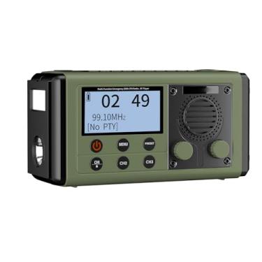 Imagem de Domary Manivela Solar Portátil Manivela de Emergência Dab+/fm BT 5.0 Alto -falante 10000mAh Banco de Energia LED LARCHLEL SOS Alarme IPX6 Imper Impermeável Com Carregamento Solar por (Verde)