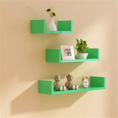 Imagem de Prateleira Multifuncional Prateleiras De Parede - Decoração De Parede Divisória Em Forma De U Exibição Quarto Sala De Estar Prateleira, Green