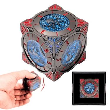 Imagem de Froggod Roulette Dice Spinner 7-in-1 Metal DND Dice Set with 3D Relief – Mechanical DND Spinner for Dungeons and Dragons Gifts, DM & Players(Black Blue)