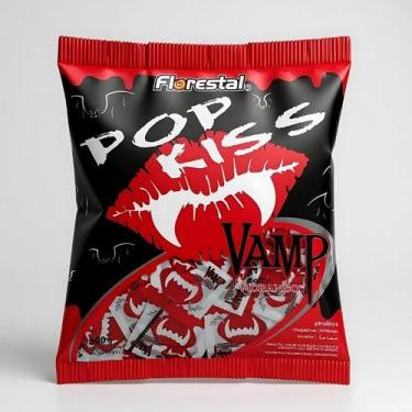 Imagem de Pirulito Halloween Pop Kiss - Vamp Morango - 500g - 25 unidades - Flor