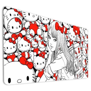 Imagem de Mousepad Gamer Acessório Para Teclado Computador Estampa Kitty Anime G