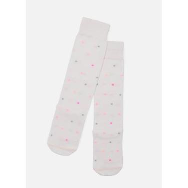 Imagem de Meia Cano Puket Menina Bolinhas Off White 23 a 33, Off white, 28 A 33