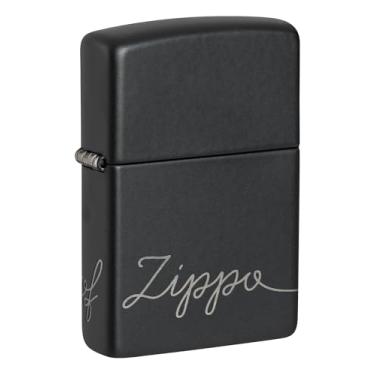 Imagem de Zippo Design preto fosco com isqueiro de bolso cromado