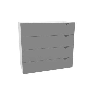 Imagem de Cômoda De Quarto Porto C- 4 Gavetas Branco-cinza - Politorno