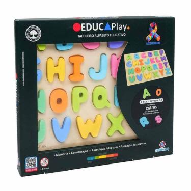 Imagem de Brinquedo Pedagógico Educaplay Tabuleiro Alfabeto Educativo