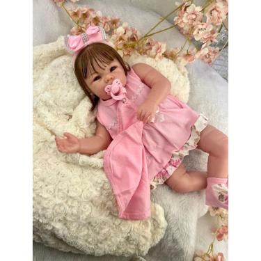 Imagem de Boneca Bebê Reborn Menina Realista Toma Banho Faz Xixi