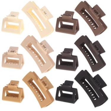 Imagem de Pacote com 12 clipes Hair Claw Clips Alemaky Square para mulheres com 