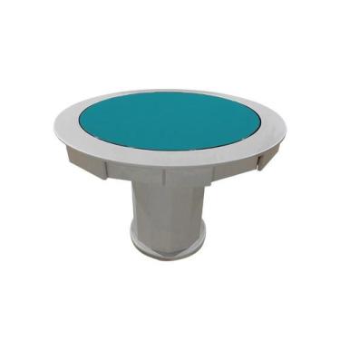 Imagem de Mesa de Carteado com Gavetas e Porta copos Nude - 0,90x0,80 - Sem xadr