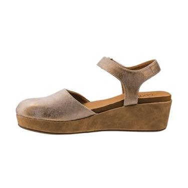 Imagem de Corkys Footwear Cunha feminina multifuncional de 3,8 cm – Design de bico fechado, tira ajustável no tornozelo com gancho e laço, palmilha acolchoada e plataforma de cortiça leve para conforto durante