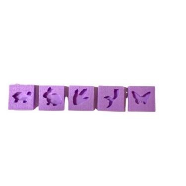 Imagem de R350 Kit 5 mini moldes de silicone diversos resina decorar - confeitar