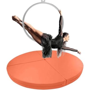 Imagem de Tapete De Aro Aéreo Redondo Para Academia Em Casa, 120/140/150/160/180 / 200cm Tapete De Pole Dance Tapete De Exercícios De Ginástica De Ioga, Tapete De Proteção De, Orange, 120cmx5cm(47"x2")