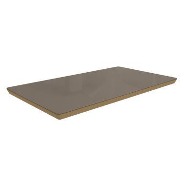 Imagem de Tampo Mesa Sala de Jantar Vidro Madeirado c/ Vidro TA66 Retangular 160x90cm Freijó/Bronze - Kappesberg