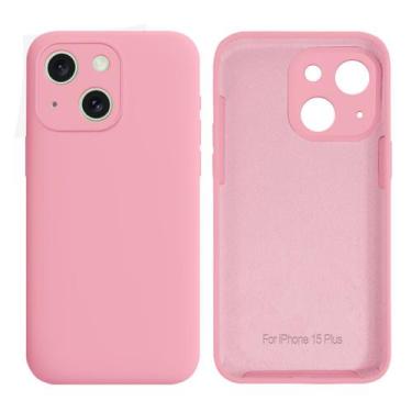Imagem de Capinha Compativel com iPhone 15 Plus Silicone com Interior Aveludado 