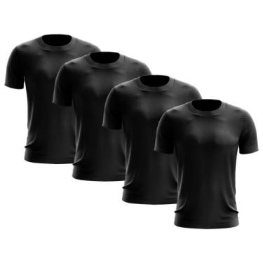 Imagem de Kit 4 Camisetas Masculina Manga Curta Dry Básica Lisa Proteção Solar U