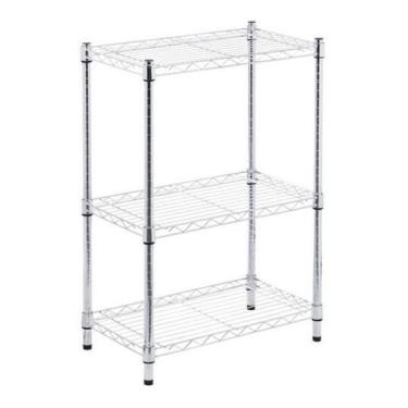 Imagem de Estante 3 Prateleiras Multiuso Metal Cromada - Cromada - Spaceo