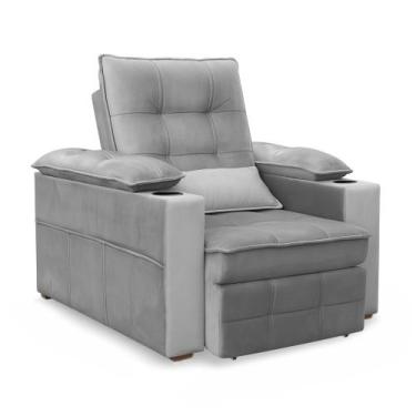 Imagem de Poltrona do Papai Reclinável Retrátil Thor Linho Cinza - Loja Sheep