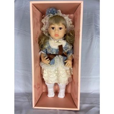 Imagem de Boneca Baby So Lovely 45cm – Vestido Azul com Renda e Laço – Brinquedo Infantil de Luxo Toys Import