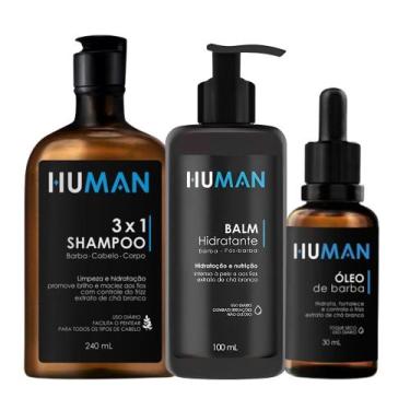 Imagem de Kit Shampoo 31 240ml e Creme Balm Pós Barba com Óleo Hidratante Human 