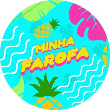 Imagem de Painel de Lona Redondo Minha Farofa Tropical - Fabrika de Festa, 160x1