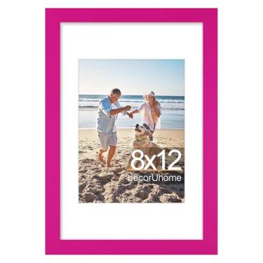 Imagem de decorUhome Moldura de 20 x 30 cm, exiba imagens 15 x 20 cm com tapete ou 20 x 30 cm sem tapete, moldura de certificado para exibição de parede e mesa, magenta, 1 pacote