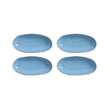 Imagem de Conjunto de Travessas Oval Funda G Porto Brasil Orgânico Breeze 32x16cm - 4 Peças 