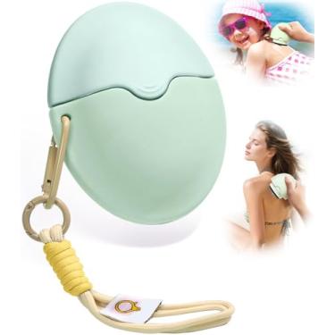 Imagem de Aplicador de protetor solar para crianças e adultos – Ferramenta de proteção solar recarregável com tampa protetora, sem BPA, aplicador de loção sem bagunça para rosto, corpo e costas | Aplicação